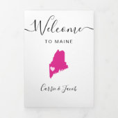 Elke kleur Maine Kaart Bruiloft Welkomstroute (Cover)