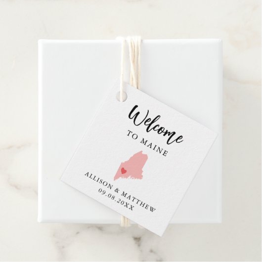 Elke kleur Maine trouwdag welkomsttas Bedankjes Labels (In situ)