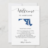 Elke kleur Maryland bruiloft welkomstnotitie reiss (Voorkant)