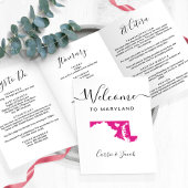 Elke kleur Maryland Kaart Bruiloft Welkomstroute