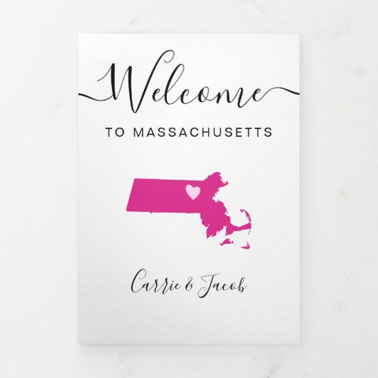 Elke kleur Massachusetts bruiloft welkom route Drieluik Programma (Cover)