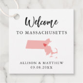Elke Kleur Massachusetts Weddenschap Welkomsttas Bedankjes Labels (Voorkant)