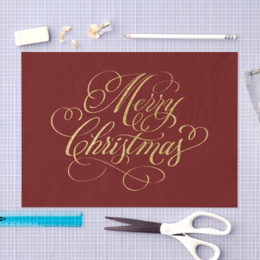Elke kleur Merry Christmas Gold Tissue Paper Tissuepapier (Craft)