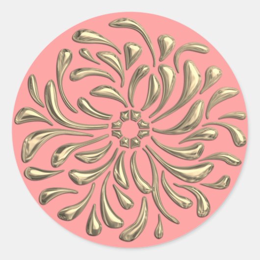 Elke kleur met Gold Design Seal Ronde Sticker (Voorkant)