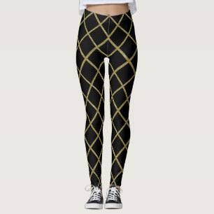 Elke kleur met Gold Glitter Grid Tas Leggings