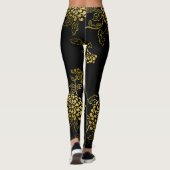 Elke kleur met goud chrysant leggings (Achterkant)