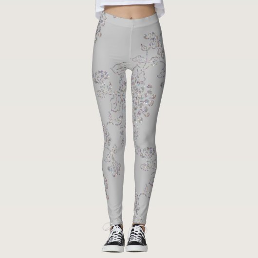 Elke kleur met iriserend chrysant leggings (Voorkant)