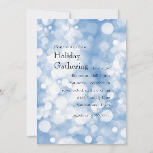 Elke kleur met Sparkly Bokeh Lights Holiday Party Kaart (Voorkant)