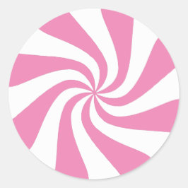 Elke kleur met witte peppermint-wervelstructuurrok ronde sticker