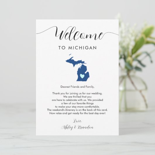 Elke kleur Michigan bruiloft welkom route (Staand voorkant)