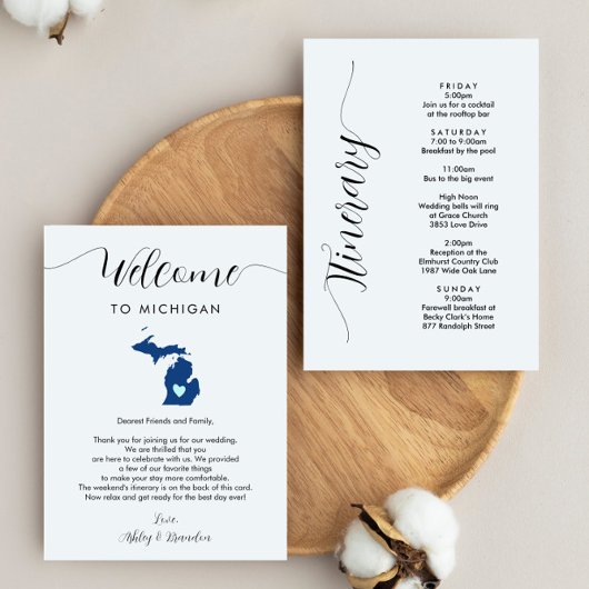Elke kleur Michigan bruiloft welkom route