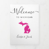 Elke kleur Michigan kaart bruiloft welkom route (Cover)