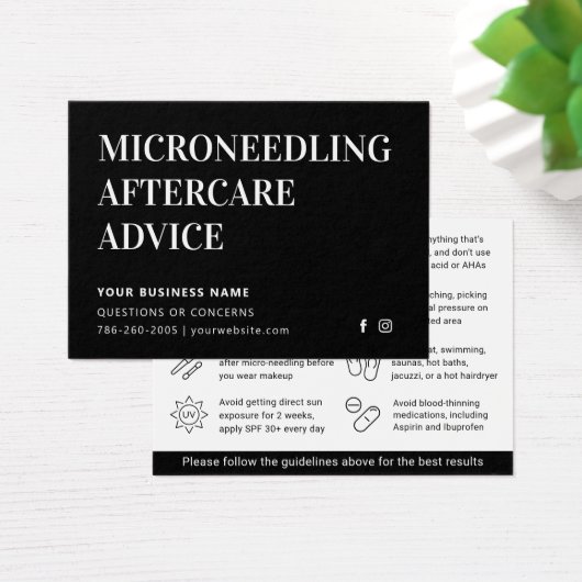 Elke Kleur Microneedling Aftercare Kaart (Bureau)