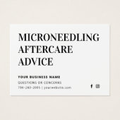 Elke Kleur Microneedling Aftercare Kaart (Voorkant)