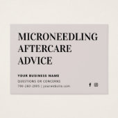 Elke Kleur Microneedling Aftercare Kaart (Voorkant)