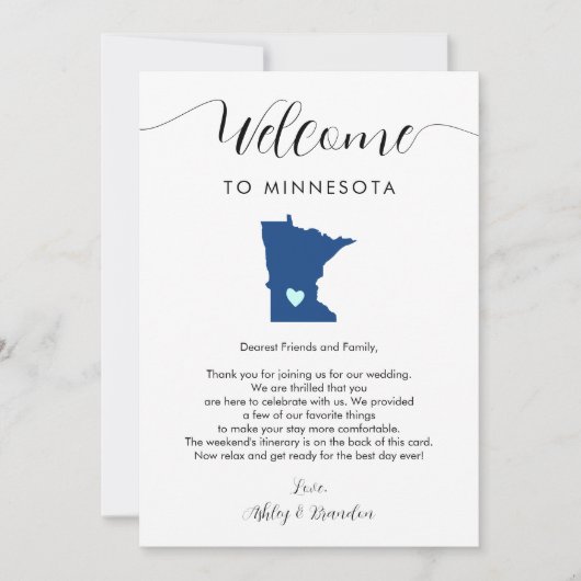Elke kleur Minnesota bruiloft welkom route (Voorkant)