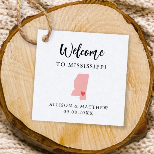 Elke Kleur Mississippi Weduwwelkomsttas Bedankjes Labels