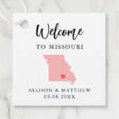 Elke Kleur Missouri Weduwwelkomsttas Bedankjes Labels (Voorkant)