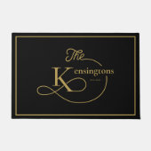 Elke kleur | Moderne familienaam Monogram Deurmat (Voorkant)