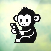 Elke kleur Monkey Phone Raamsticker (Vel 3)