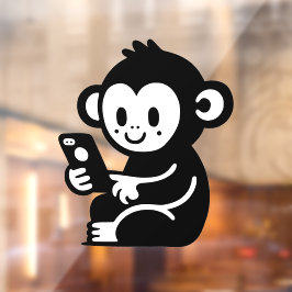 Elke kleur Monkey Phone Raamsticker
