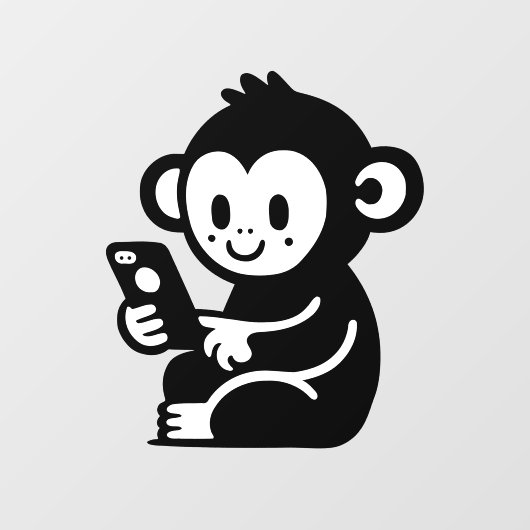 Elke kleur Monkey Phone Raamsticker (Vel)