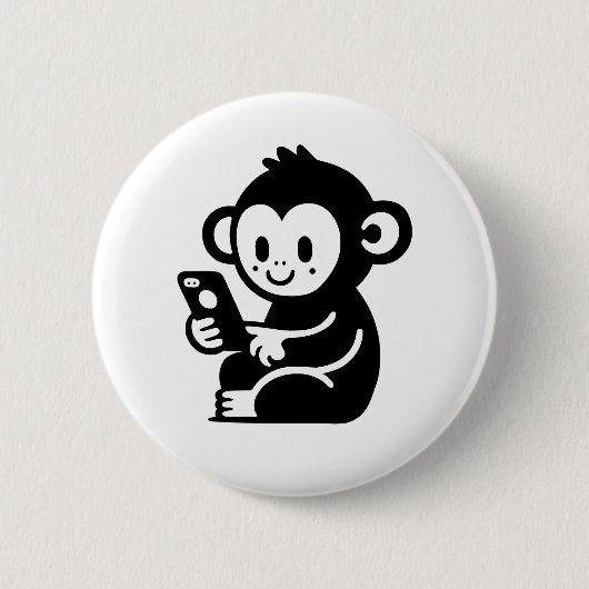Elke kleur Monkey Phone Ronde Button 5,7 Cm (Voorkant)