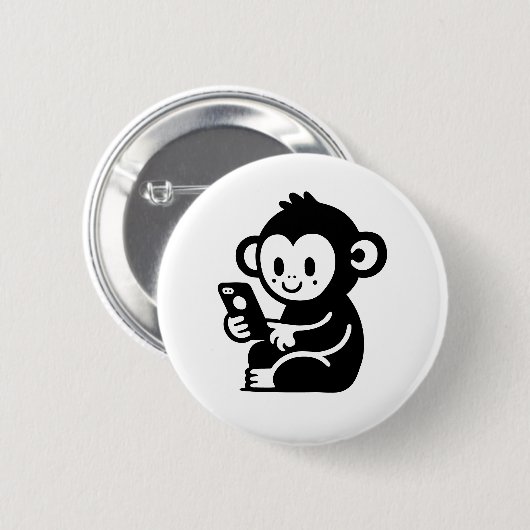 Elke kleur Monkey Phone Ronde Button 5,7 Cm (Voorkant /achterkant)