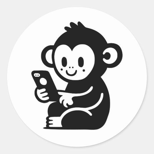 Elke kleur Monkey Phone Ronde Sticker (Voorkant)