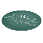 Elke kleur | Monogram bijtende familienaam Snijplank (Hoek)