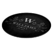 Elke kleur | Monogram bijtende familienaam Snijplank (Hoek)