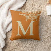 Elke kleur Monogram Terracotta Tan Patroon Kussen (Deken)