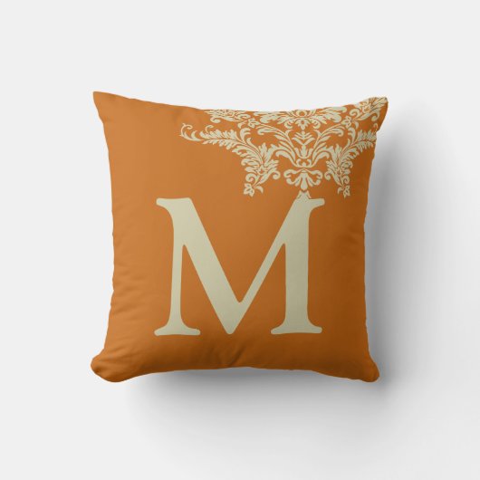Elke kleur Monogram Terracotta Tan Patroon Kussen (Voorkant)