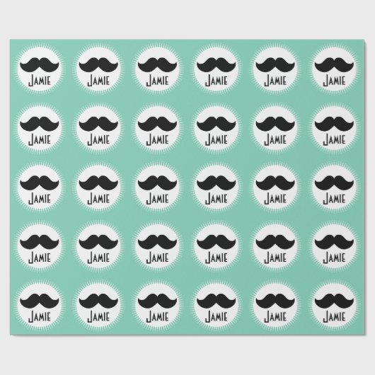 Elke kleur Mustache Bistro Style esthetisch Cadeaupapier (Vlak)