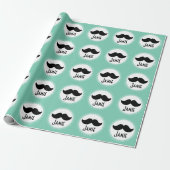 Elke kleur Mustache Bistro Style esthetisch Cadeaupapier (Uitgerold)