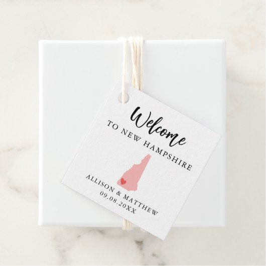 Elke kleur New Hampshire Weddenschap Welkomsttas Bedankjes Labels (In situ)