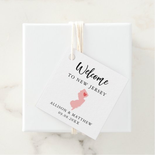 Elke Kleur New Jersey Weduwschap Welkomsttas Bedankjes Labels (In situ)