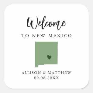 Elke Kleur Nieuwe Mexico Weduwwelkomsttas of doos Vierkante Sticker