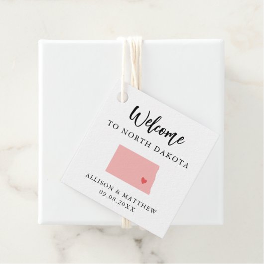 Elke Kleur noord Dakota WeduwWelkomsttas Bedankjes Labels (In situ)