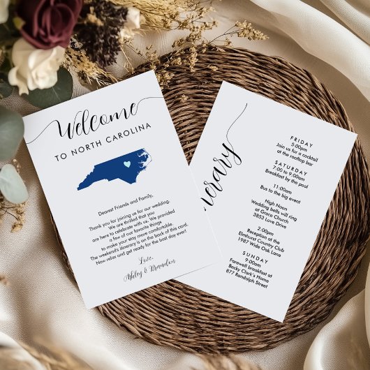 Elke kleur North Carolina bruiloft welkom route