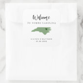 Elke Kleur North Carolina Weduwwelkomsttas Vierkante Sticker (Tas)