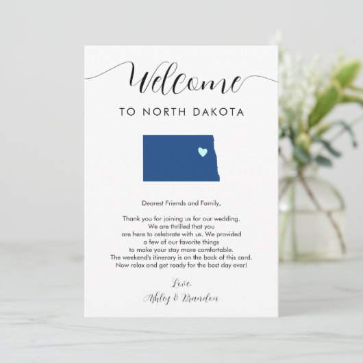 Elke kleur North Dakota bruiloft welkom route (Staand voorkant)