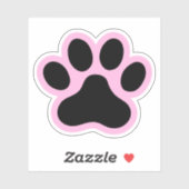 Elke kleur of roze en zwarte paw print sticker (Vel)