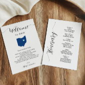 Elke kleur Ohio bruiloft welkomstbrief en reissche