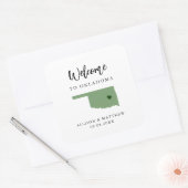 Elke Kleur Oklahoma Weddenschap Welkomsttas Vierkante Sticker (Envelop)