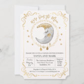 ELKE KLEUR - Over the Moon Baby shower Invitation Kaart (Voorkant)