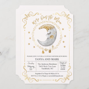 ELKE KLEUR - Over the Moon Baby shower Invitation Kaart