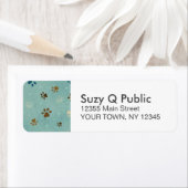 Elke kleur Paw Print Persoonlijke Adresetiketten Etiket (Insitu)