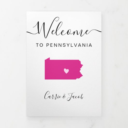 Elke kleur Pennsylvania bruiloft welkom route Drieluik Programma (Cover)