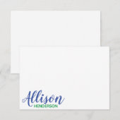 Elke kleur - Persoonlijke notitiekaarten voor scri (Voorkant / Achterkant)